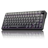 RedThunder K75 75% Wireless Mechanical Gaming Keyboard,Creamy Gasket-Mounted,Volume Knob,US Layout,Keycaps-Side Print,2.4G/BT/USB-C,RGB Underglow Lighting,Hot swappable Fast Apricot Switch for PC Mac