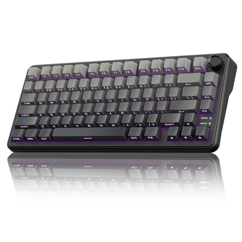 RedThunder K75 75% Wireless Mechanical Gaming Keyboard,Creamy Gasekt-Mounted,Volume Knob,US Layout 80 Keys,2.4G/BT/USB-C,RGB Underglow Lighting,Hot sw