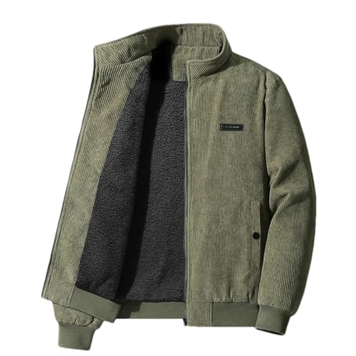 Veste hiver homme en velours côtelé chaud avec col montant zippé