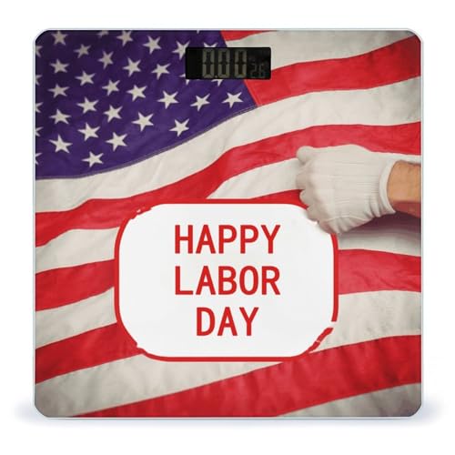 Happy Labor Day Bathroom Scale Large LCD Backlight Display Digital