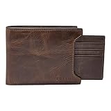 Fossil Portemonnaie pour homme Derrick, 100% cuir Bifold Dark brun 11.5 cm L x 2 cm W x 9 cm H ML3685201