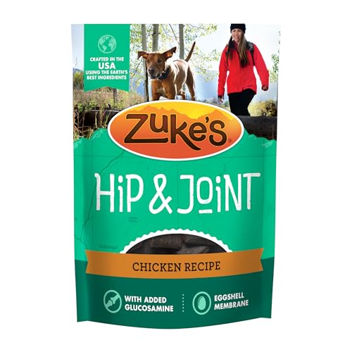 Zukes Hip and Joint Support Dog Treats for Adult Dogs Senior Dog Treats Made with Real Chicken 16 oz. Resealable Pouch - 16 oz. Bag