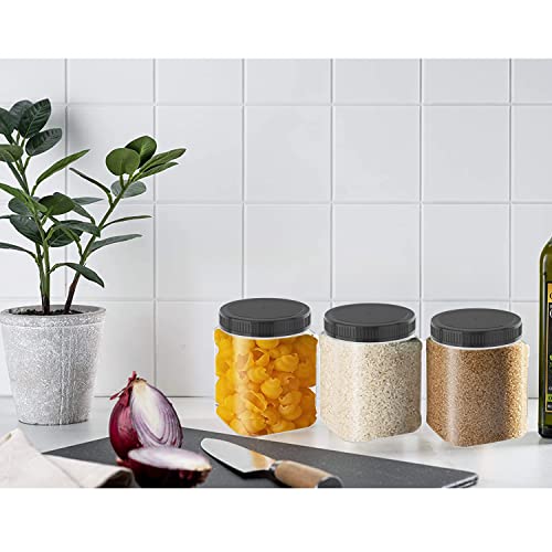 Xinglian 22 Ounce Storage Jars Reusable Clear Plastic Jars For Kitchen And Household Storage, 3 Pack #TOP2