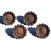 VIBHSA Napkin Rings Set of 4 for Dining Table Decor (Antique Finish)