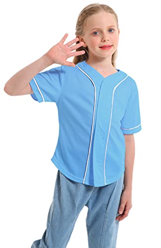 Image of Yuji Itadori Kids Baseball Jersey Button Boys Short Sleeve T-Shirts Hip Hop Fashion Casual Sports Solid Color Shirt