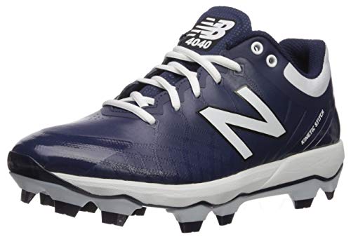 New Balance Men's 4040 V5 TPU Molded Baseball Shoe, Navy/White, 7.5 M US
