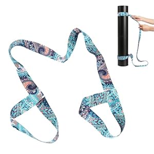 Yoga Mat Strap Adjustable Yoga Mat Carry Back Padding Elastic Belt Fitness Stretch Pilates Holder Exercises Aerobics Outdoor Sports Mats Multi-Purpose Non-Slip Shoulder Carrier for All Mat Sizes