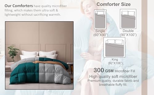 Image of PURE ECO Comforter Single Size - Soft Microfiber 300 GSM Comforter for Winter - Soft & Luxury Design Duvet /Blanket Single Size (60 inchX90 inch) - Burgundy Color