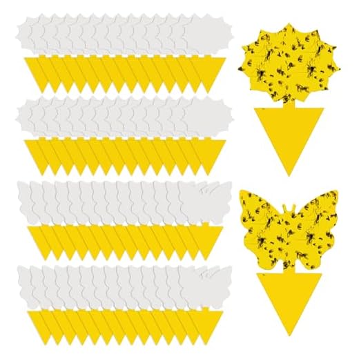 Cleanuper 58 Pcs Flying Insect Traps for Plants,Indoors, Outdoors, Kitchen, Office, Yellow Sticky Traps for Fungus Gnat, Fly and Flying Insects, Non-Toxic & Odorless, Kid & Pet Safe, Economic Pack
