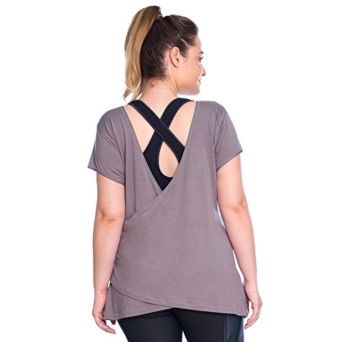 Blusa Plus Transpasse, 553.825P Blusa Transpasse, Cinza, GG