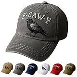 F Caw F Hat, F-Caw-F Hat Fcawf Cawf Bird Cap, Embroidered Adjustable Hats Soft Washed Baseball Caps, A, One Size