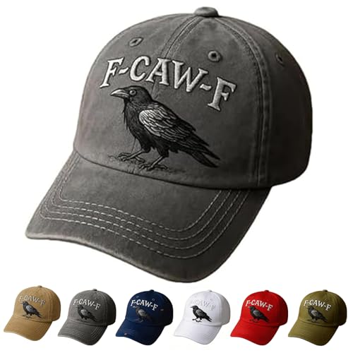 F Caw F Hat, F-Caw-F Hat Fcawf Cawf Bird Cap, Embroidered Adjustable Hats Soft Washed Baseball Caps (A)