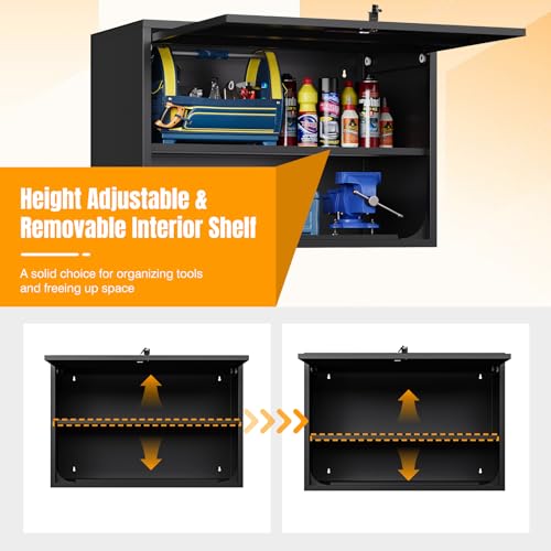 Metal-Wall-Storage-Cabinet-Adjustable-Shelf-22-Tall-Steel-Garage-Wall-Mounted-Cabinet-Lockable-Floating-Garage-Storage-Shop-Trailer-Tool-Assembly-Required