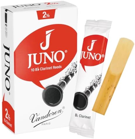 Vandoren JUNO Bb Clarinet Reeds, Strength 2.5, Box of 10, JCR0125
