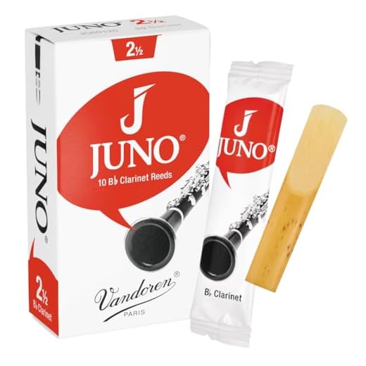 Vandoren JUNO Bb Clarinet Reeds, Strength 2.5, Box of 10, JCR0125
