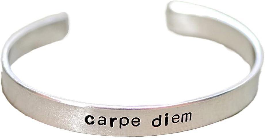 carpe diem aluminum cuff bracelet
