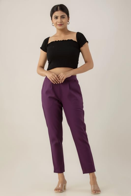 Image of Regular Fit Cotton Woman Trousers Pants Kurti Pant Casual Daily Formal Office Use