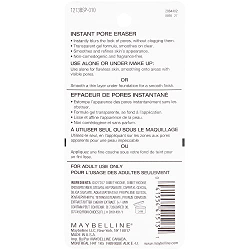 Maybelline Baby Skin Instant Pore Eraser Primer Makeup, Clear, 1 Count - Image 8