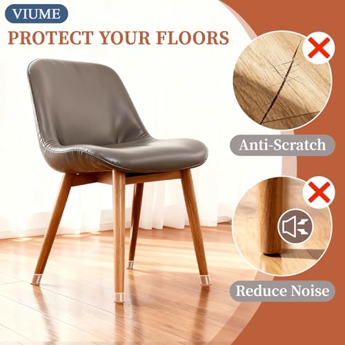 24 Pcs Chair Leg Floor Protectors for Hardwood Floors Silicone Covers Felt Pads Furniture Leg Caps Anti-Scratch Reduce Noise Fit (1-5/16" to 2")