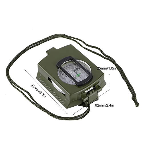 Brújula militar Lensatic para supervivencia y senderismo miniatura 2