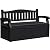 Greesum 80 Gallon Outdoor Storage Bench, Resin Patio Furniture with Armrest,Waterproof and UV-Resistant, Perfect to Garden, Poolside and Lawn, Dark Black