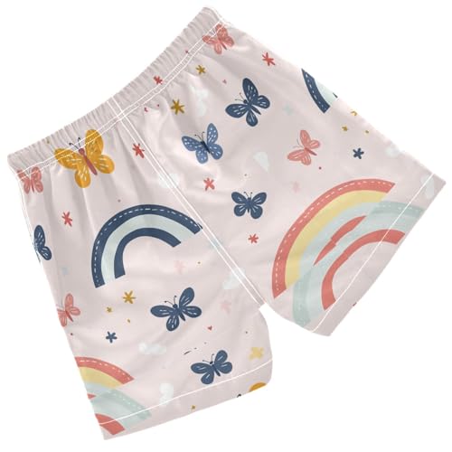 Pigsaly Boys Swim Trunks Cute Rainbows Colorful Butterfly Boys Board Shorts Swimsuit Swimwear Summer Bathing Suit 3T2