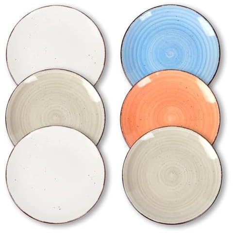TootieWare Set of 6 Colourful Dessert Plates Cover