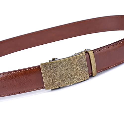 Image of Beltox Men Leather Belt w Slide Ratchet Interchangeable Buckle