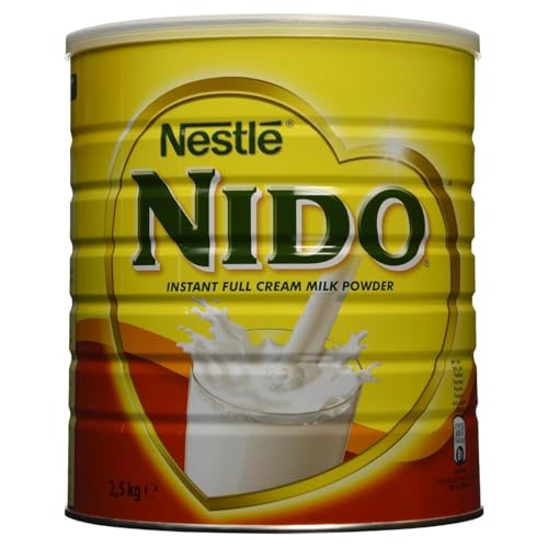 NIDO Milchpulver 2500g – Vollmilchpulver mit Sojalecithin, reich an Nährstoffen für die ganze Familie – Ideal für Kaffee, Müsli & Backen – Laktosefreie Alternative mit Kajal Sticker