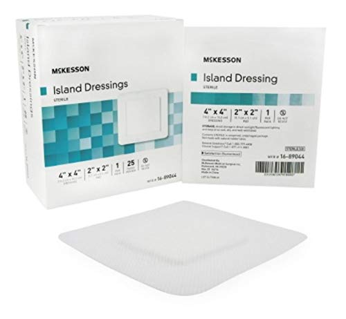 MCK Brand 90442000 Adhesive Island Dressing Mckesson Polypropylene/Rayon 4 X 4 Inch Square White 16-89044 Box of 25