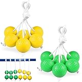 6 Pairs Golfbälle, Outdoor Leitergolf Bällen, 40 mm Harte Golf Trainingsbälle, Bolas Wurfspiel Toss, Ladder Toss Bälle, für Gruppenaktivitäten, Kinderaktivitäten, Familieninteraktionsspiele—Grün+Gelb