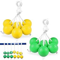 6 Pairs Golfbälle, Outdoor Leitergolf Bällen, 40 mm Harte Golf Trainingsbälle, Bolas Wurfspiel Toss, Ladder Toss Bälle, für Gruppenaktivitäten, Kinderaktivitäten, Familieninteraktionsspiele—Grün+Gelb