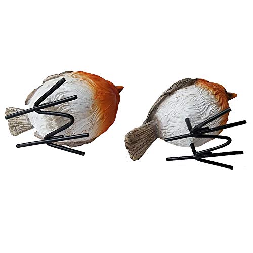 Uxmoo Polyresin Garden Robin Birds S/2 Ornaments Backyard Decor Statues For Yard And Patio Lawn Cute Birds Indoor Outdoor Home Decoration Figurines Animal Statue Sculpture-92… #TOP2