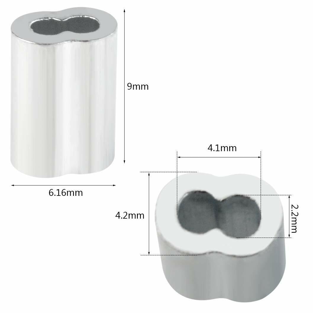 AirFly 1000pcs Ferrule Aluminum Sleeve Duplex Crimp for 1/16" Wire Rope and Cable. Designed in San Francisco, USA