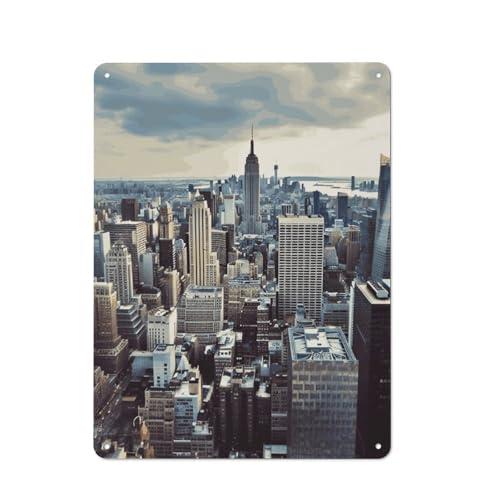 Affiche murale New York en métal pour salon moderne