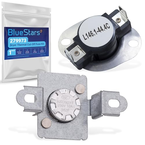 BlueStars 279973 Dryer Thermal Cut-Off Fuse Kit - Compatible with Whirlpool Kenmore Maytag KitchenAid Electric Dryer Replacement Fuse Parts - Replaces 8318314 3391913 AP3094323 PS334387 279973VP