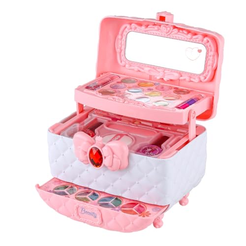 Modern Multifunctional Kids Makeup Toy - Pink Beauty Box with Simulated Cosmetics for Role-Playing & Dress-Up Games