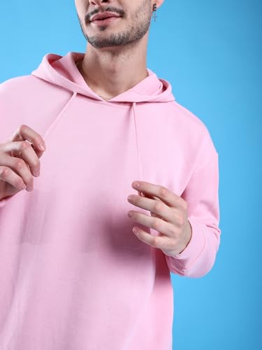 Image of The Indian Garage Co Men Regular Fit Solid Overhead Hooded Sweatshirt