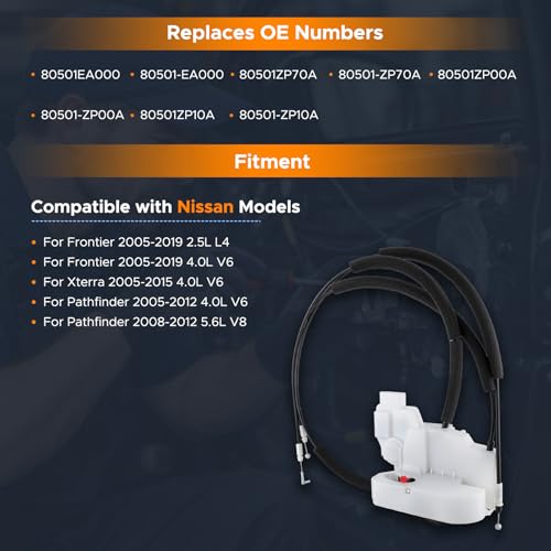 Image of Front Driver Door Lock Actuator Compatible with Nissan Frontier 2005-2019
