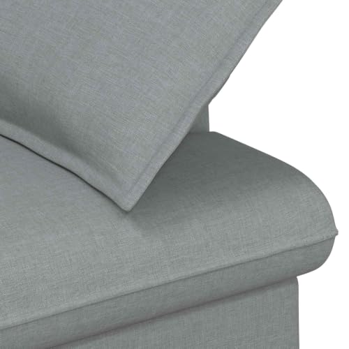 Sofá con tapicería de botones gris claro de VidaXL estilo premium 6