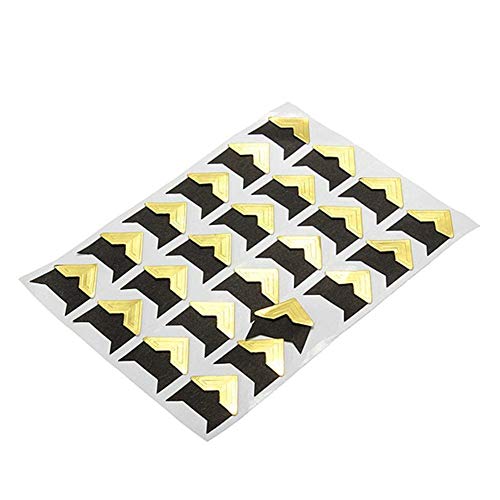 Adhesivo para esquinas de fotos, papel para fotografía, esquina, informal, bricolaje, álbum de recortes, accesorios de álbum de fotos, dorado, 24 piezas, profesionales de la moda
