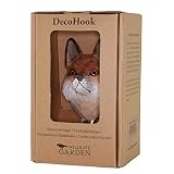 Wildlife Garden DecoHook wieszak na ubrania, na ścianę, drewno, lis, ręcznie rzeźbiony