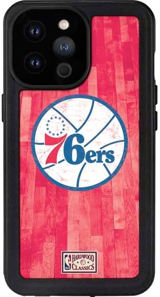 Skinit Waterproof Phone Case Compatible with iPhone 14 Pro Max - Officially Licensed NBA Philadelphia 76ers Hardwood Classics Design