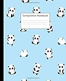 Composition Notebook: Pretty Wide Ruled Paper Notebook Journal | Cute Bright Blue Jungle Panda Wide Blank Lined Workbook for Teens Kids Students Girls for Home School College for Writing Notes.