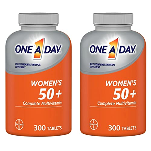 One A Day Womens 50+ Multivitamin Supplement - 300 Tablets Per Bottle- Complete Multivitamin/Multimineral - Choose a 2 Pack or 3 Pack (2 Pack)