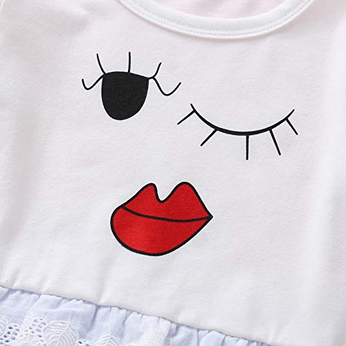 narutosak Vestidos da menina da criança, moda Kids Girls Cute Face Print manga comprida Lace Plissad