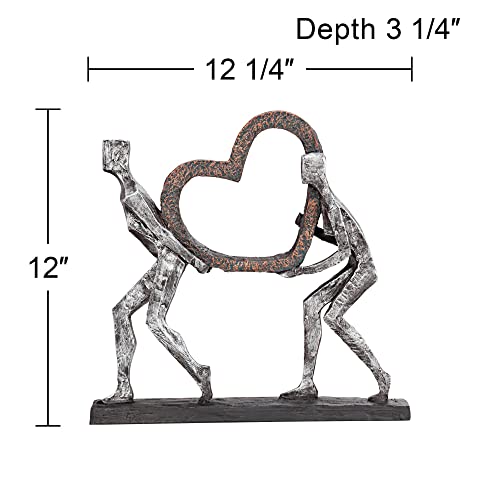 Dahlia Studios The Weight Of Love 12" High Figurines And Heart Sculpture #TOP3