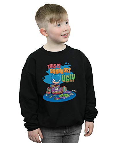 Absolute Cult DC Comics Boys Super Friends Batman Joker Christmas Jumper Sweatshirt Black 9-11 Years