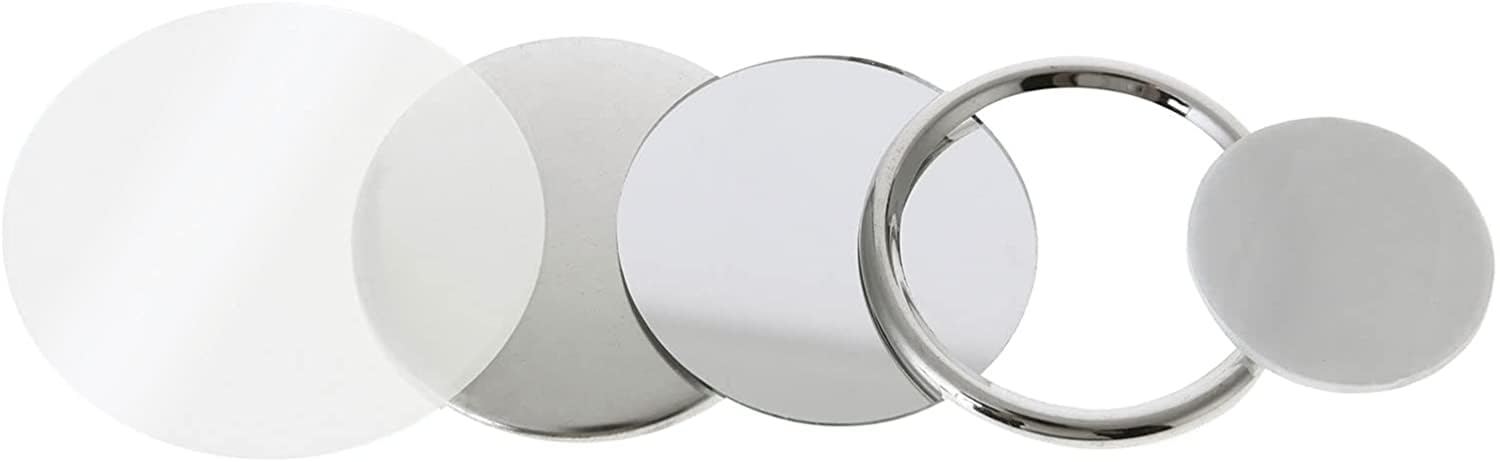 100Pcs Mirror Badge Button Maker Parts, 58MM Blank Pocket Mirror Badge Press Supplie