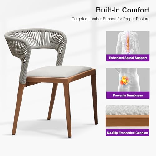 Image of PURPLE LEAF Outdoor Dining Set for 12 with Built-in Cushions Deep Teak